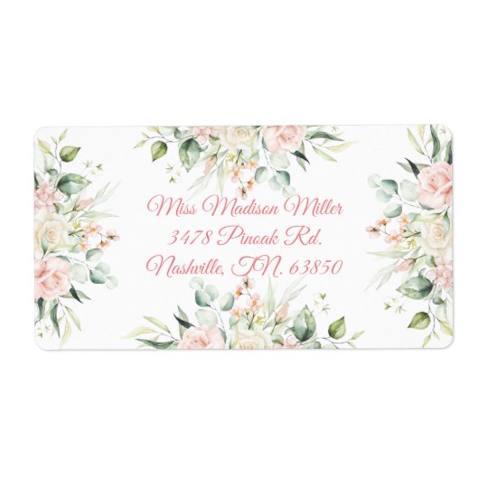Weddenschap Floral Elegant Roze Chic Date Script N Etiket (Voorkant)