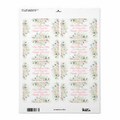 Weddenschap Floral Elegant Roze Chic Date Script N Etiket (Full Sheet)