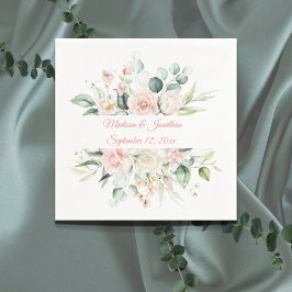 Weddenschap Floral Elegant Roze Chic Date Script N Servet