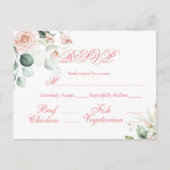Weddenschap Floral Elegant Roze Manuscript RSVP Bu Briefkaart (Voorkant)