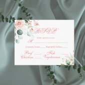 Weddenschap Floral Elegant Roze Manuscript RSVP Bu Briefkaart
