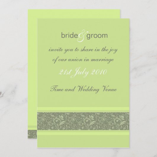 Weddenschap - Floral Fantasy - Apple Green Kaart (Voorkant / Achterkant)