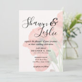 Weddenschap Floral Poppy Seed Invitation Kaart (Staand voorkant)