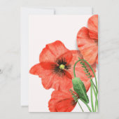 Weddenschap Floral Poppy Seed Invitation Kaart (Achterkant)