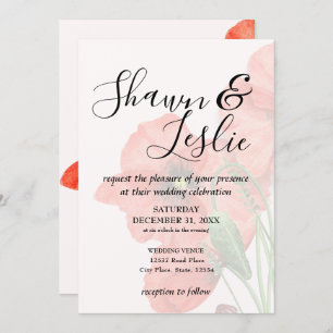 Weddenschap Floral Poppy Seed Invitation Kaart