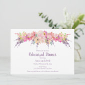 Weddenschap Floral Rehearsal Dinner Invitation Kaart (Staand voorkant)