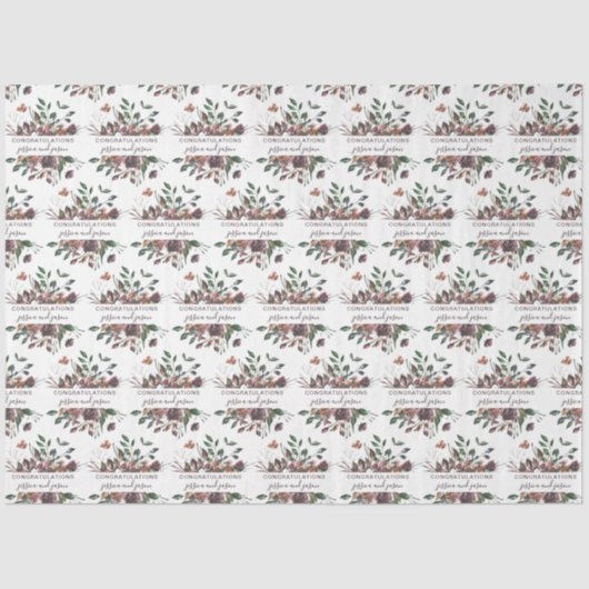 Weddenschap Floral Tissuepapier (Voorkant)