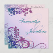 Weddenschap Floral Tropische Bestemming Kaart (Voorkant / Achterkant)