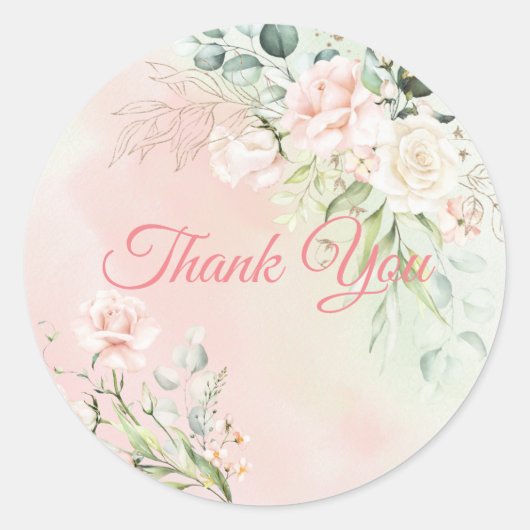 Weddenschap Floral Wedding Elegant Pink Script Ronde Sticker (Voorkant)