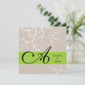 Weddenschap florale monogram kaart (Staand voorkant)