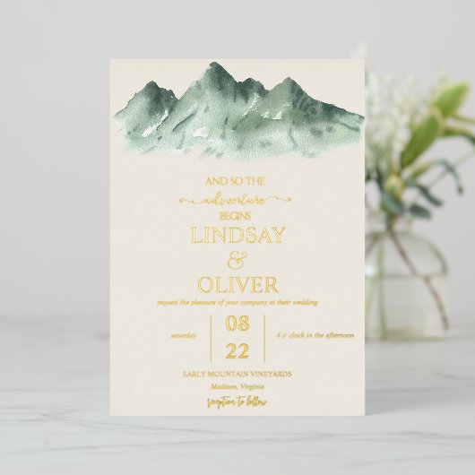 Weddenschap Folie Uitnodiging (Staand Voorkant)