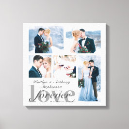 Weddenschap FOREVER LOVE Foto Collage Aangepaste k Canvas Afdruk