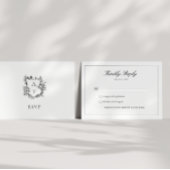 Weddenschap Formele Floral Crest Monogram RSVP-kaa Kaart