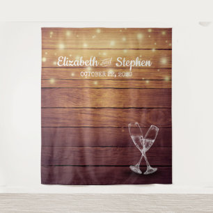 Weddenschap Foto Booth Backdrop Champagne Glass Wo Wandkleed