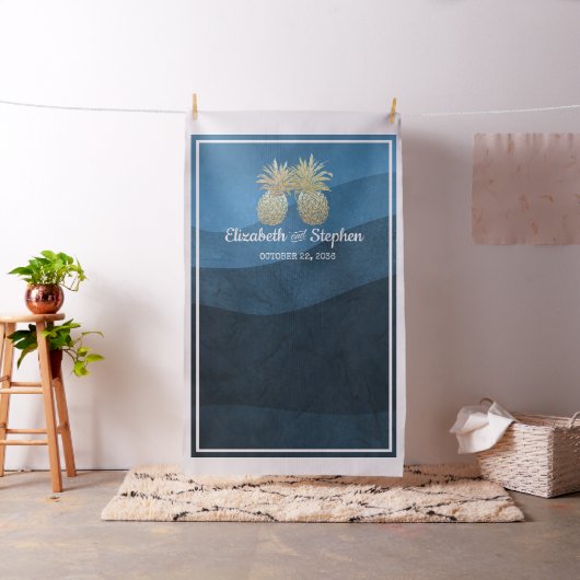 Weddenschap Foto Booth Backdrop Gold Pineapple Cou Stof (Voorbeeld)