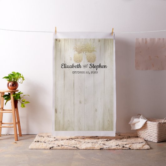Weddenschap Foto Booth Backdrop Gold Pineapple Cou Stof (Voorbeeld)