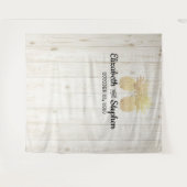 Weddenschap Foto Booth Backdrop Gold Pineapple Cou Wandkleed (Voorkant (horizontaal))