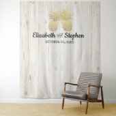 Weddenschap Foto Booth Backdrop Gold Pineapple Cou Wandkleed (In situ)