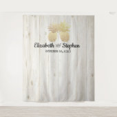 Weddenschap Foto Booth Backdrop Gold Pineapple Cou Wandkleed (Voorkant)