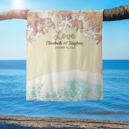 Weddenschap Foto Booth Backdrop Summer Beach Starf Wandkleed