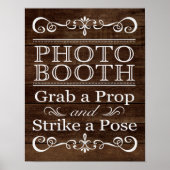 Weddenschap - Foto Booth Rustic Wedding Sign Poster (Voorkant)