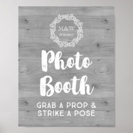 Weddenschap Foto Booth Sign Wood Pattern Wreater Poster