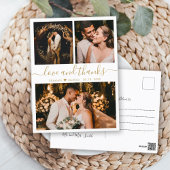 Weddenschap Foto Collage Love en Bedankt Bedankt P Briefkaart