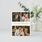 Weddenschap Foto Collage Love en Bedankt Bedankt P Briefkaart (Staand voorkant)