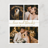 Weddenschap Foto Collage Love en Bedankt Bedankt P Briefkaart (Voorkant)