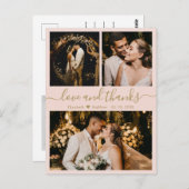 Weddenschap Foto Collage Love en Bedankt Hartelijk Briefkaart (Voorkant / Achterkant)
