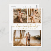 Weddenschap Foto Collage Love en Bedankt Hartelijk Briefkaart (Voorkant / Achterkant)