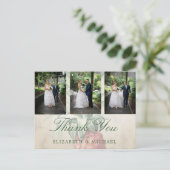 Weddenschap Foto Dank je ananas Marble Elegant Briefkaart (Staand voorkant)