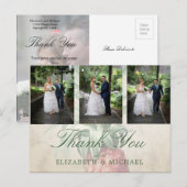 Weddenschap Foto Dank je ananas Marble Elegant Briefkaart (Voorkant / Achterkant)