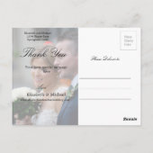 Weddenschap Foto Dank je ananas Marble Elegant Briefkaart (Achterkant)