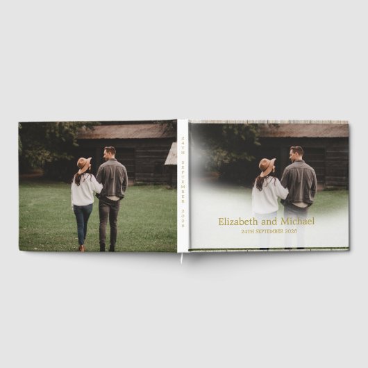 Weddenschap Foto Gold Elegant Wedding Gastenboek (Volledig)