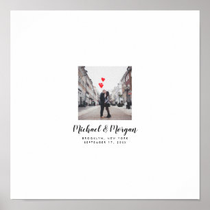 Weddenschap Foto Guestbook voor handgeschreven wen Poster