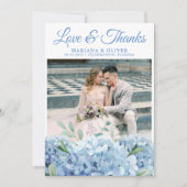 Weddenschap Foto Hartelijk dank! Blue Hydrangea Fl Kaart (Voorkant)