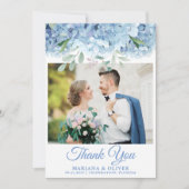Weddenschap Foto Hartelijk dank! Blue Hydrangea Fl Kaart (Voorkant)