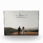 Weddenschap Foto Memory Love Wedding Photo Block (Voorkant)