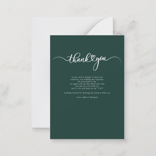 Weddenschap Foto met hand-Letterige liefdeshart Da Notitiekaartje (Achterkant)