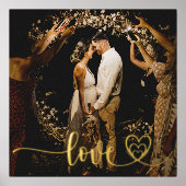 Weddenschap Foto Modern Script Styled Love Hearts Folie Afdrukken (Voorkant)