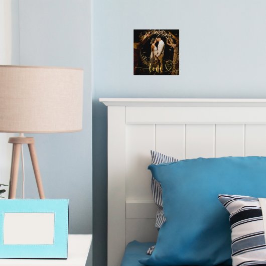 Weddenschap Foto Modern Script Styled Love Hearts Folie Afdrukken (Insitu (Slaapkamer))