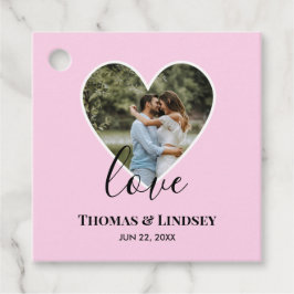 Weddenschap Foto roze Lijst Moderne kalligrafie Bedankjes Labels