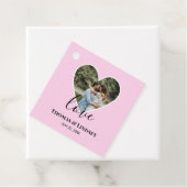 Weddenschap Foto roze Lijst Moderne kalligrafie Bedankjes Labels (In situ)