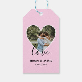 Weddenschap Foto roze Lijst Moderne kalligrafie Cadeaulabel