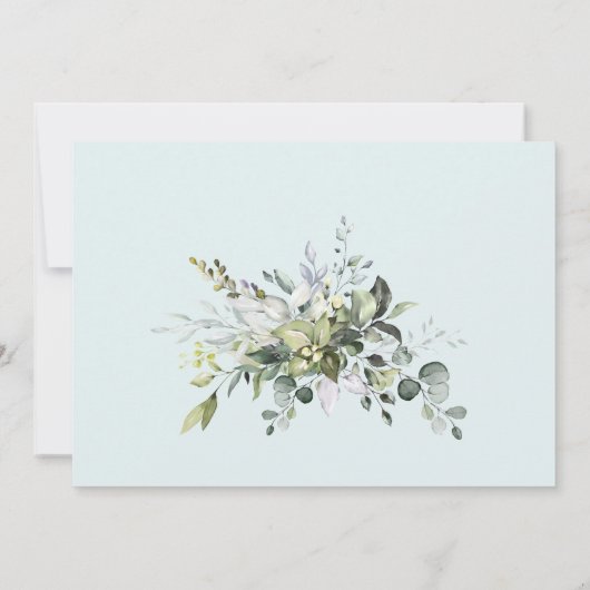 Weddenschap FOTO Uitnodiging Eucalyptus Waterverf (Achterkant)