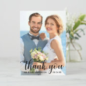 Weddenschap Foto van Bride Groom B Bedankkaart (Staand voorkant)