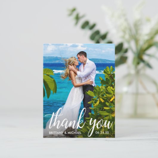 Weddenschap Foto van Bride Groom Briefkaart (Staand voorkant)