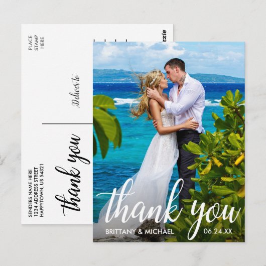 Weddenschap Foto van Bride Groom Briefkaart (Voorkant / Achterkant)