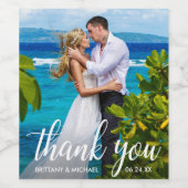 Weddenschap Foto van Bride Groom Wijn Etiket (Enkel label)